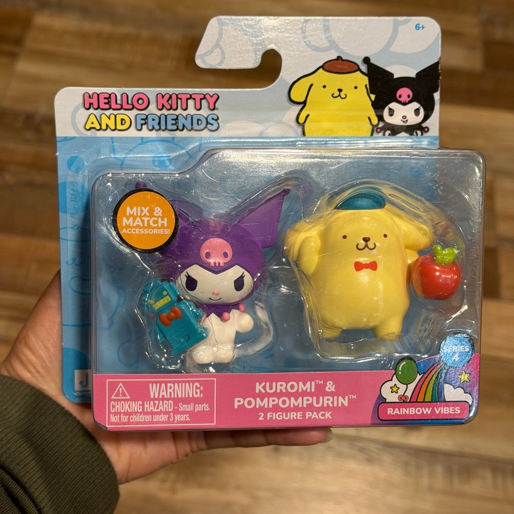 Hello Kitty Kuromi & Pompompurin Figure Pack - Purple, Yellow, Red
